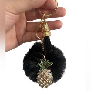 Hand crafted Hawaiian golden pineapple bag charm/keychain